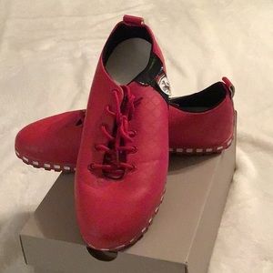 Beautiful leather shoes in red